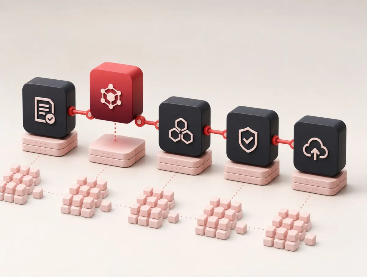 Geometric cubes representing blockchain development services