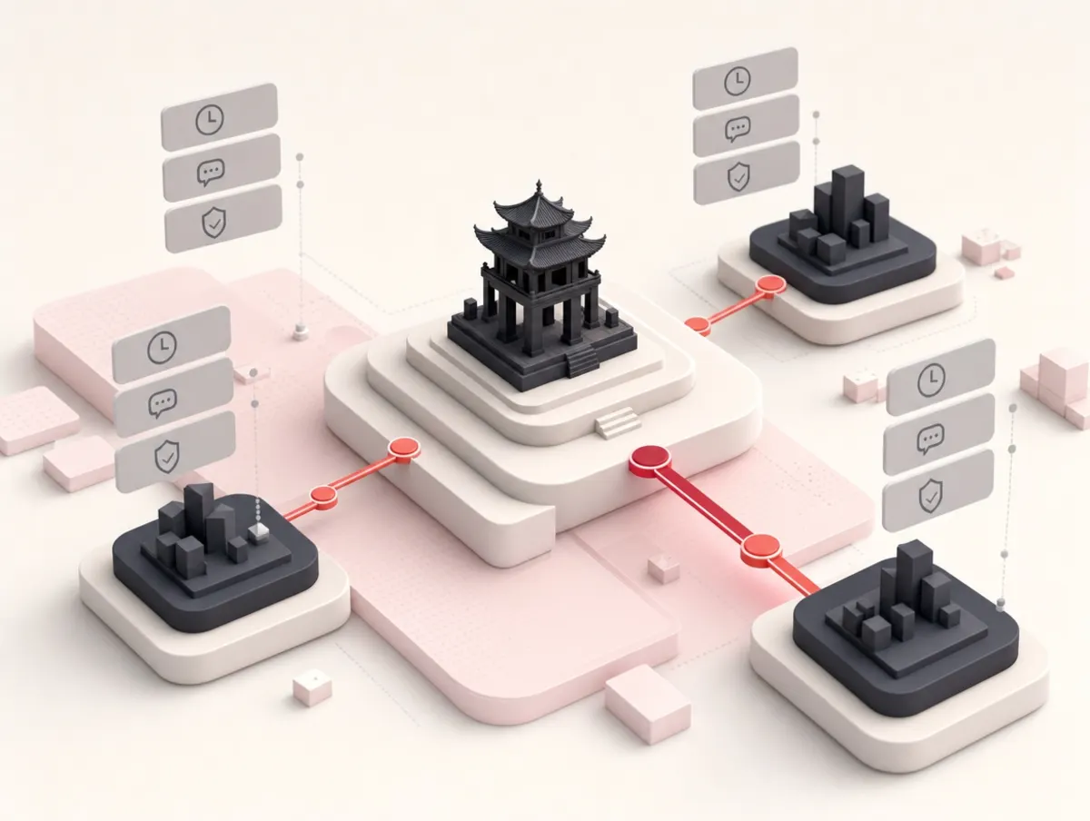 Isometric global delivery network representing offshore development