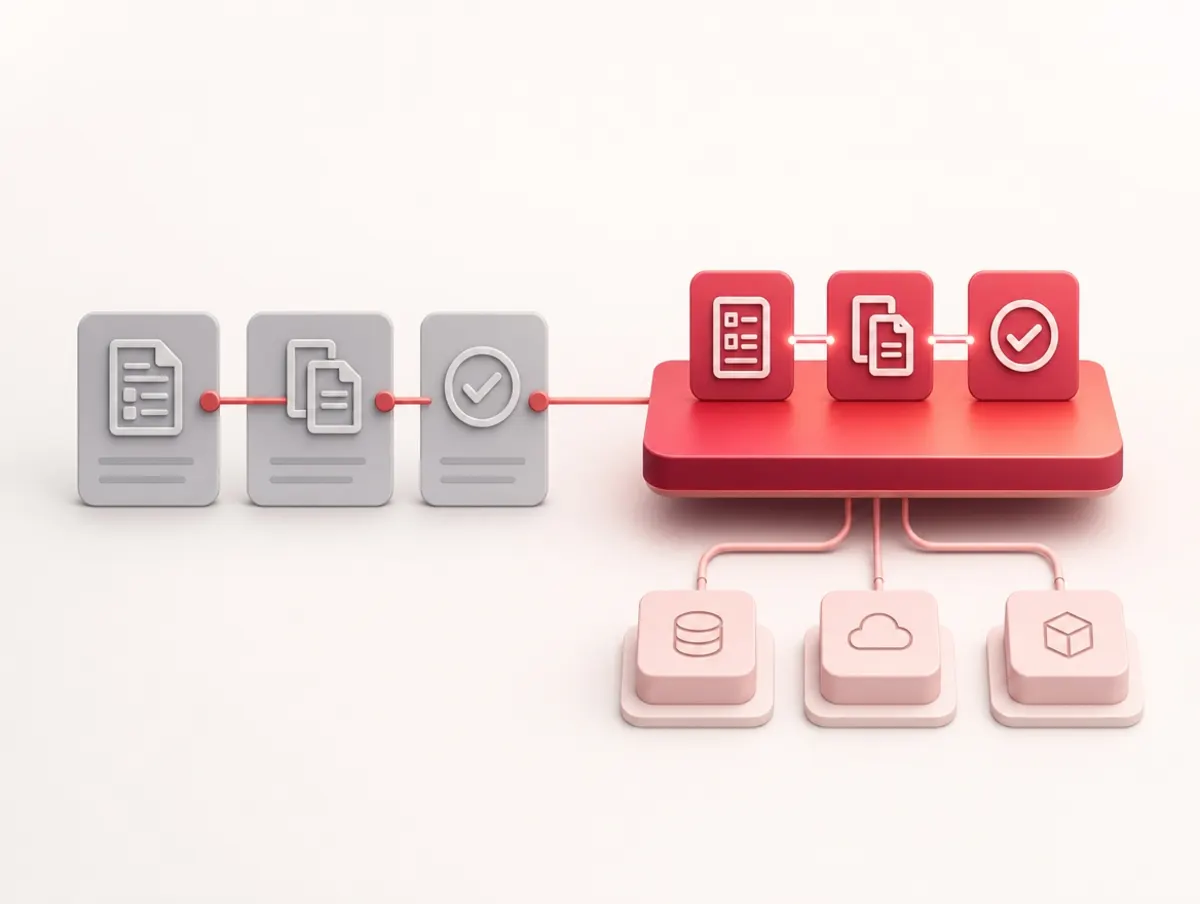 Automated digital workflow representing RPA development