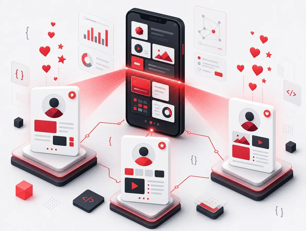 Recommendation system matching ranked product cards to individual shopper profiles