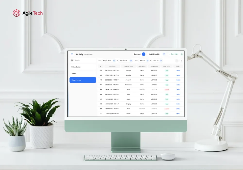 Delivery agent app of the Bonsoir restaurant POS system platform